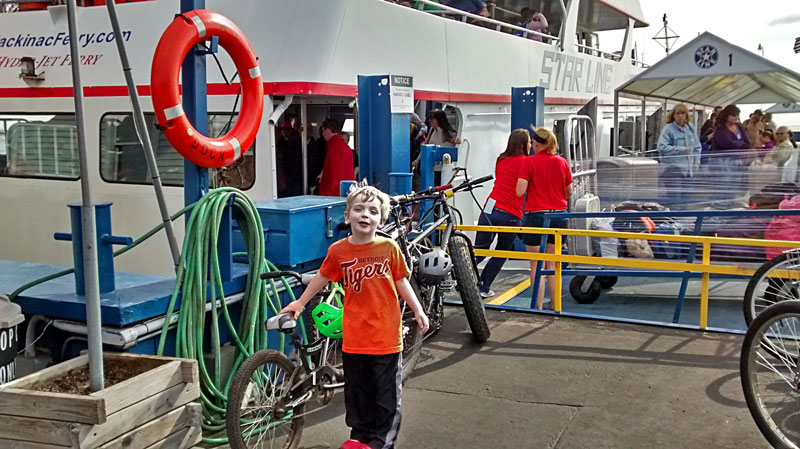 taking the star line ferry to mackinac island